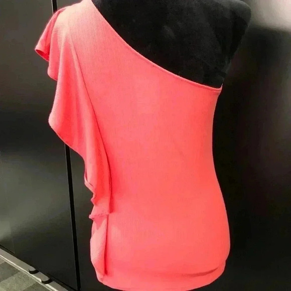 Nine West One Shoulder sleeveless, waterfall ruffle side from shoulder to hem - Picture 3 of 6